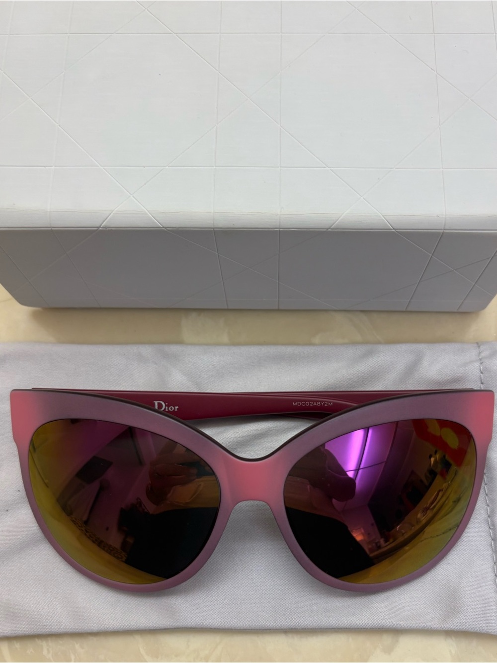 Dior Paname Pink Cat-Eye Sunglasses with Rose Mirrored Lenses